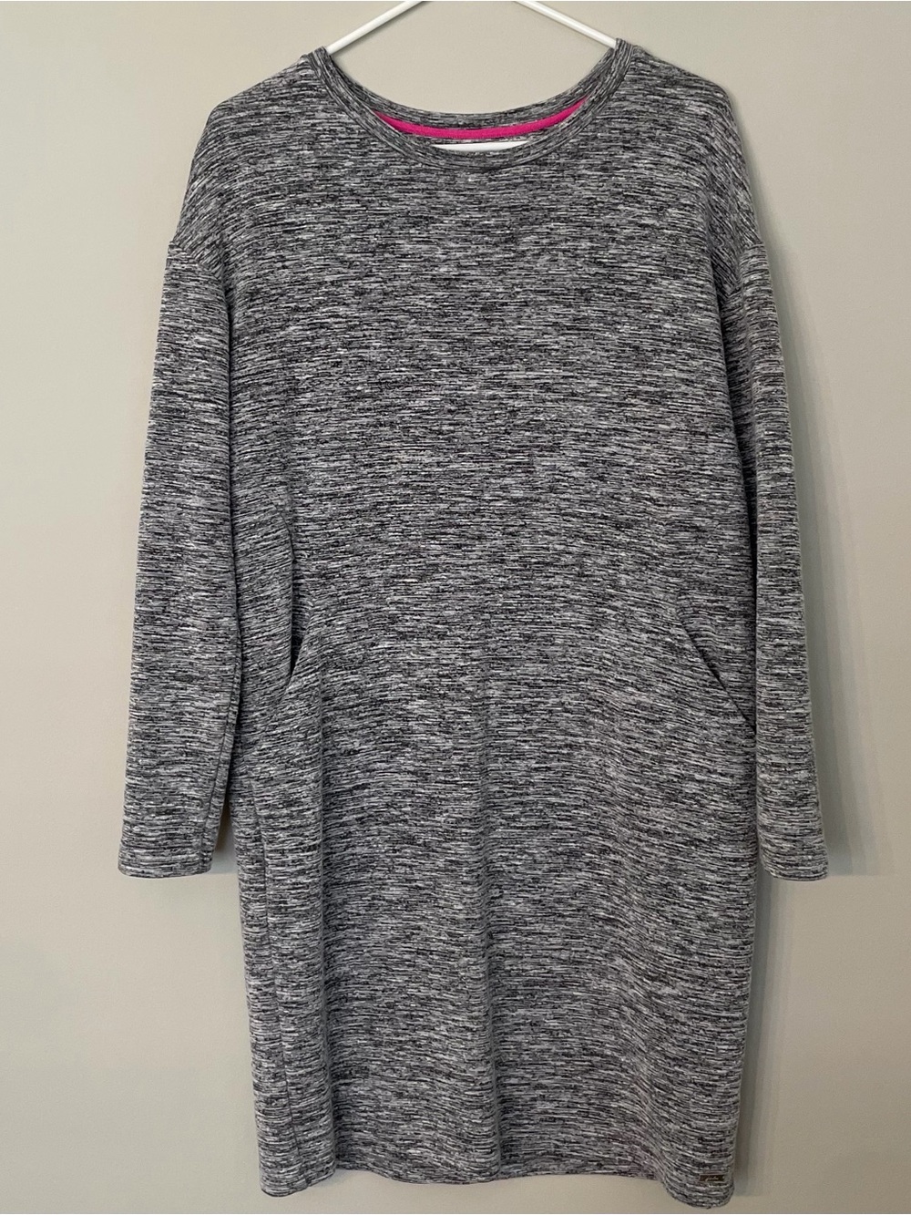 Joules Gray Marled Long-Sleeve Knit Shift Dress